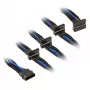 SilverStone Kabel 4-Pol-Molex do 4x SATA, 300 mm - czarny/niebieski