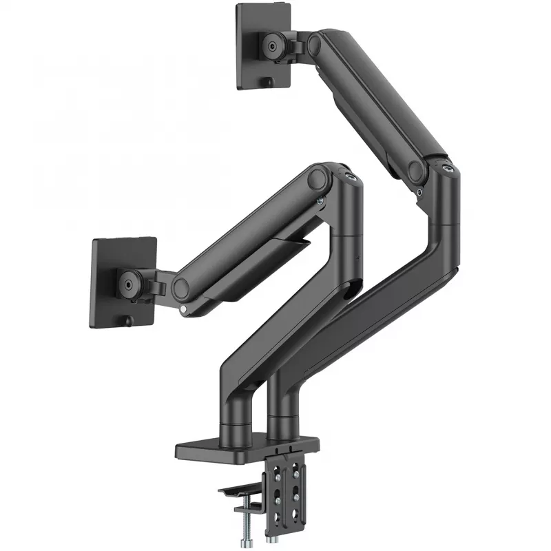 Uchwyt do monitora DIGITUS Dual Monitor Mount dla 2 ekranów 45 cali, zacisk, 2×20 kg, VESA 75×75–100×100, pochylenie -20–50°