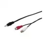 Wentronic Goobay Kabel adapterowy 3,5 mm jack / RCA, czarny, 1,5 m - wtyk jack 3,5 mm (3-stykowy, stereo) > 2x gniazdo RCA (audio lewy/prawy) (50116)