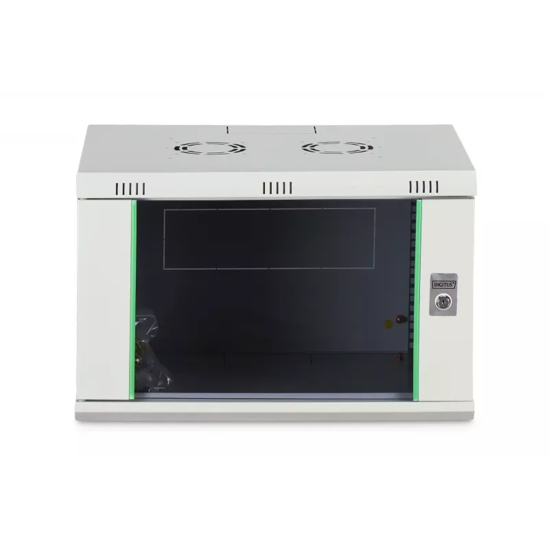 Naścienna szafa rack 19 cali DIGITUS Dynamic‑N DN-37100, 7U, 600x450 mm (SxG), IP20, jasnoszara, do samodzielnego montażu