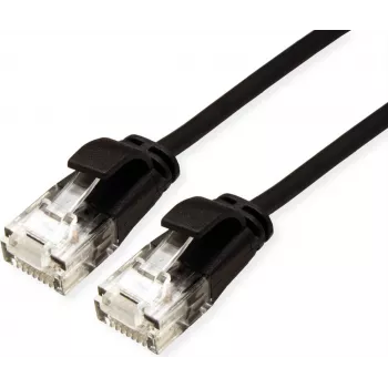 ROLINE GREEN UTP kabel krosowy Cat.6A (klasa EA), LSOH, cienki, Czarny, 1 m (21.44.3953)