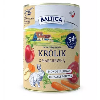 BALTICA Smaki regionów Królik z marchewką - mokra karma dla psa - 400g