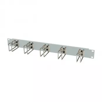 Panel do zarządzania kablami w szafie rack 1U ALLNET metalowy z 5 dużymi pętlami, jasnoszary
