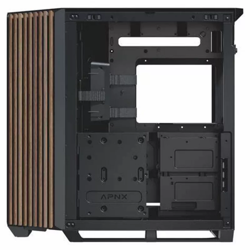 APNX V1-W-BK-v1 Midi Tower Czarny, Drewno