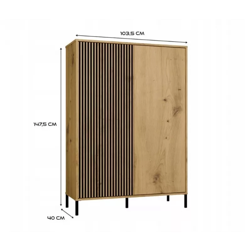 KAMARO 2DD cienki/GŁ dąb ARTISAN DISPLAY CABINET