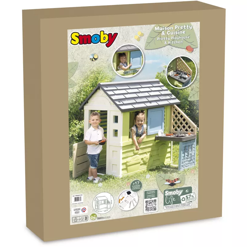 Stojący domek ogrodowy Smoby 810738 Simba-Dickie, zewnętrzny, 1 drzwi, wielokolorowy, dla dzieci od 2 lat
