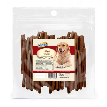 Przysmaki dla psów Hilton Soft Beef Sticks 500 g — miękkie wołowe gryzaki dentystyczne dla dorosłych psów, saszetka 500 g