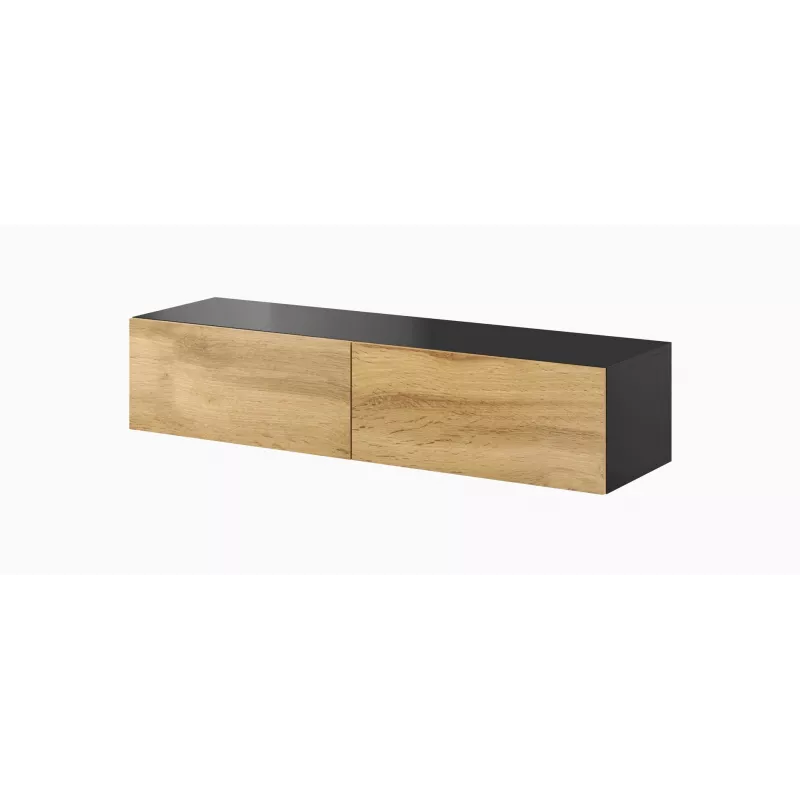 Cama zestaw mebli do salonu VIGO 9 czarny/dąb wotan