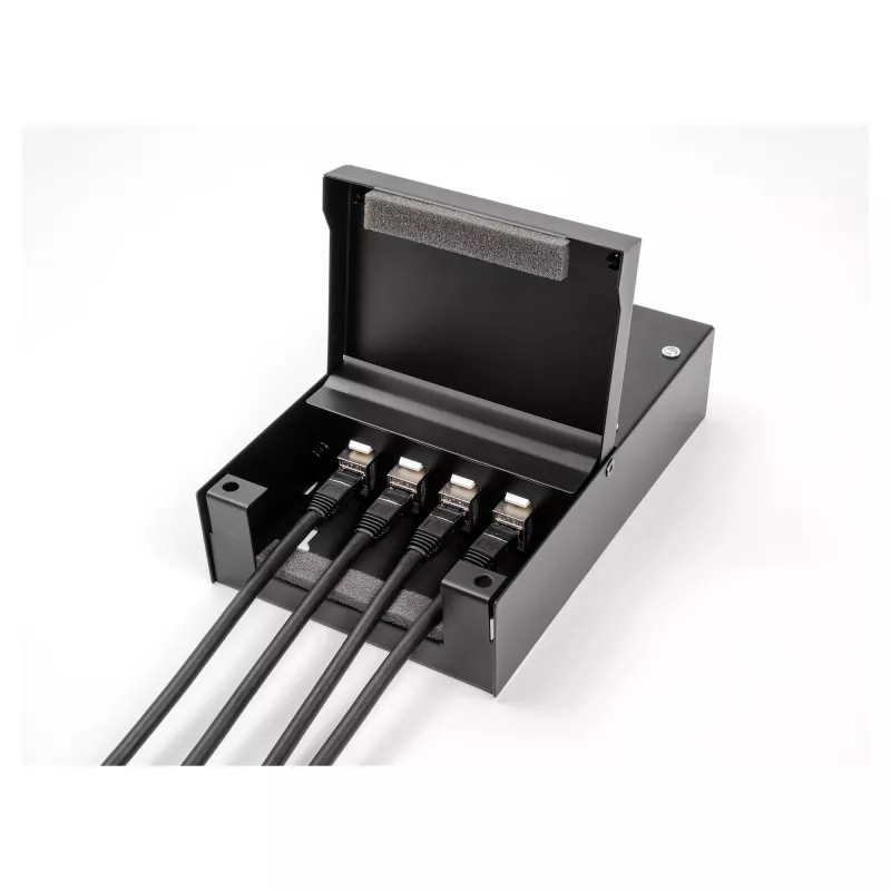 Skrzynka rozdzielcza DeLOCK 66235 4 porty Metal Czarna