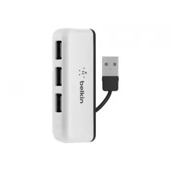 Belkin USB 2.0 4-Port Travel Hub, Srebrny, F4U021bt