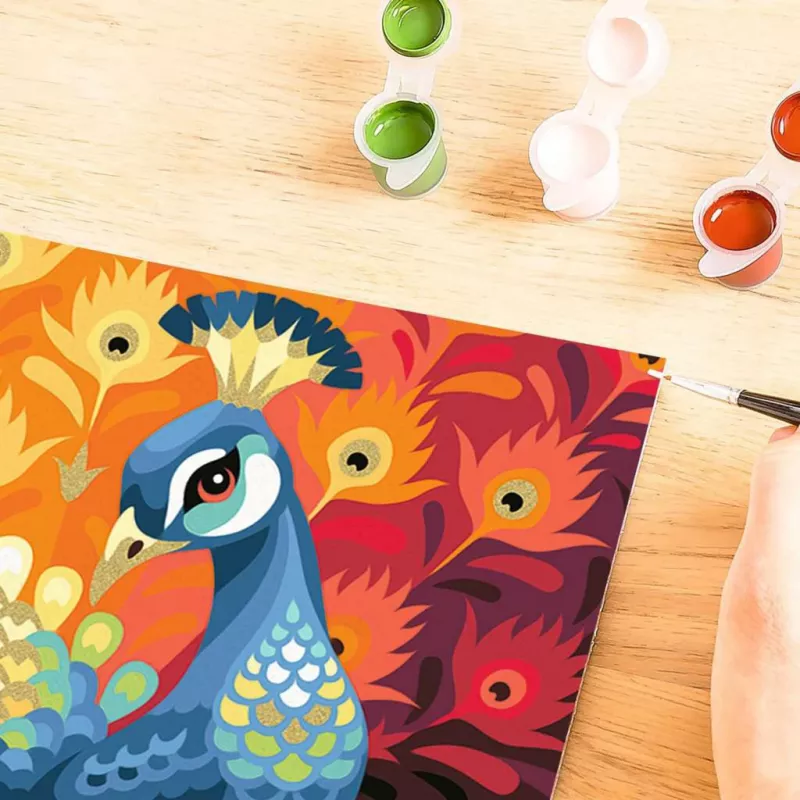 Zestaw do malowania Ravensburger CreArt Proud Peacock — zestaw malarski