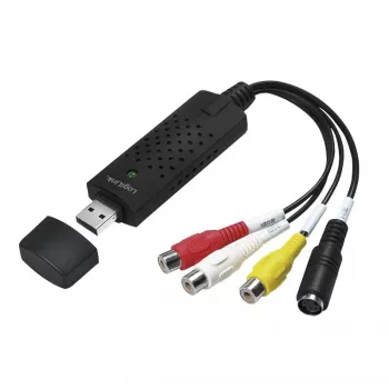 LogiLink USB 2.0 A/V Grabber. USB A/M na 3xCinch + MiniDIN5/F. Czarny