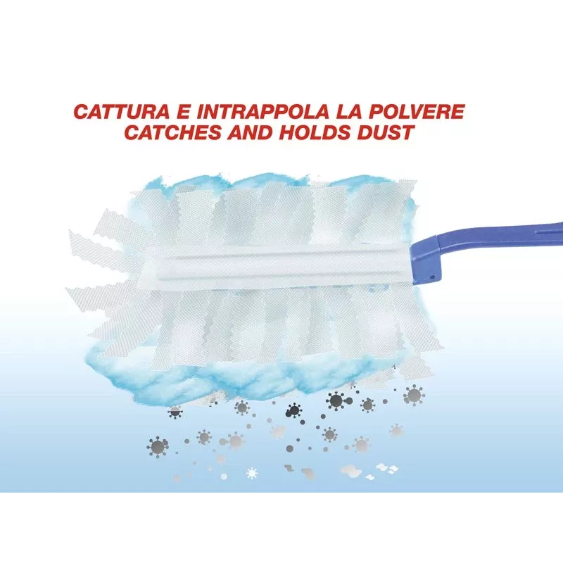 Beper Duster Kit C203PUL004 z 10 wkładami — zestaw ręcznej miotełki do kurzu, wymienne końcówki z mikrofibry
