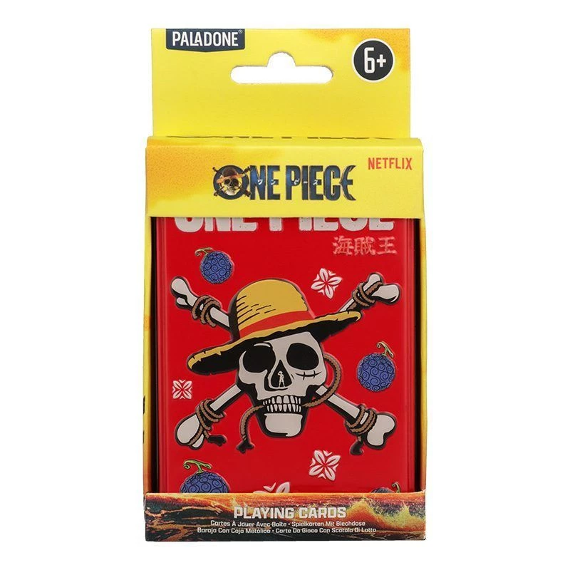 Karty do gry Paladone One Piece w metalowej puszce – standardowy rozmiar talii