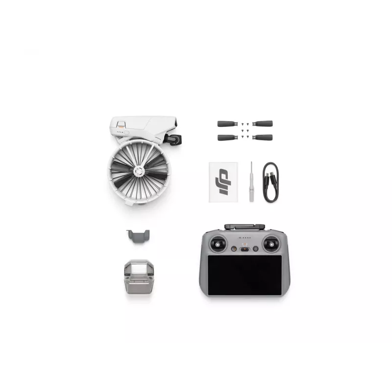Dron DJI Flip 4 z kamerą 48 MP, 4K (3840x2160), akumulatorem 3110 mAh, 16 m/s, zasięgiem 14 000 m, 4 wirnikami, 0,249 kg, czarno-biały