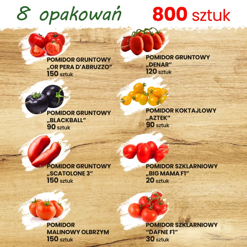 Zestaw nasion pomidorów Toraf Eden - 8 opakowań