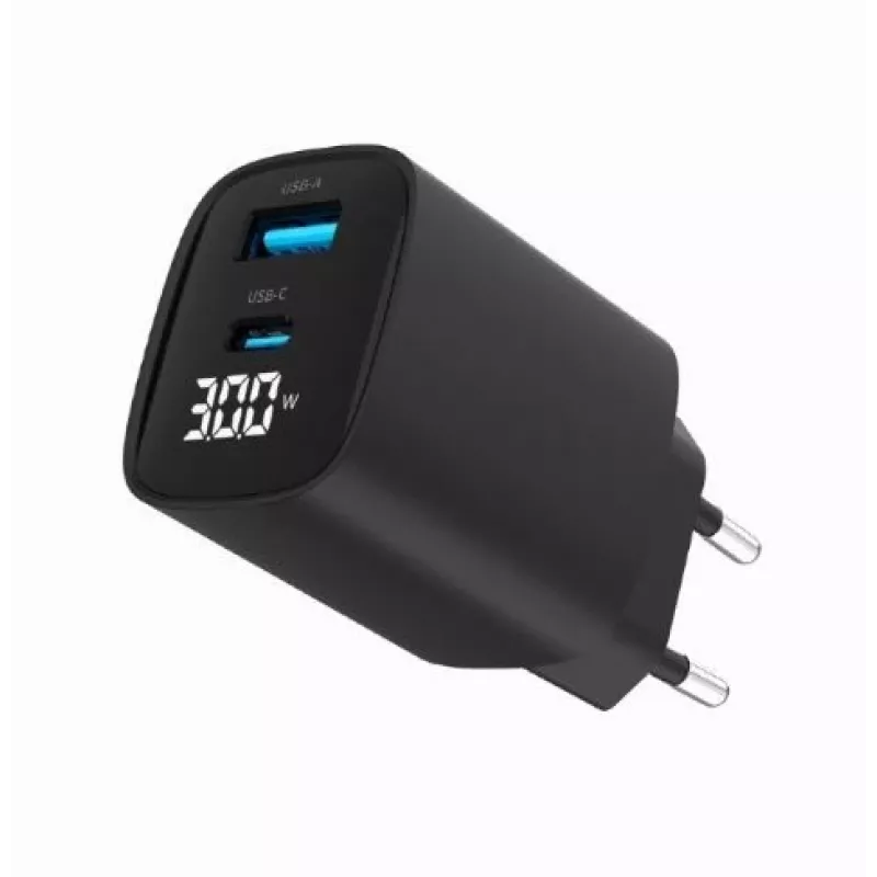 Ładowarka do urządzeń mobilnych Gembird TA-UC-PDQC30LCD-BK-01 Szybkie ładowanie Czarna