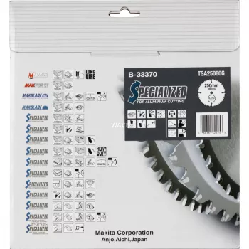 Makita B-33370 tarcza do piły tarczowej do aluminium, Ø 250 mm, 80 zębów, otwór 30 mm
