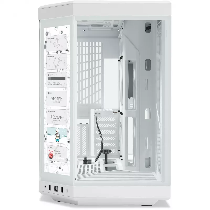 Y70 Touch Infinite, obudowa wieżowa biała, szkło hartowane x 2