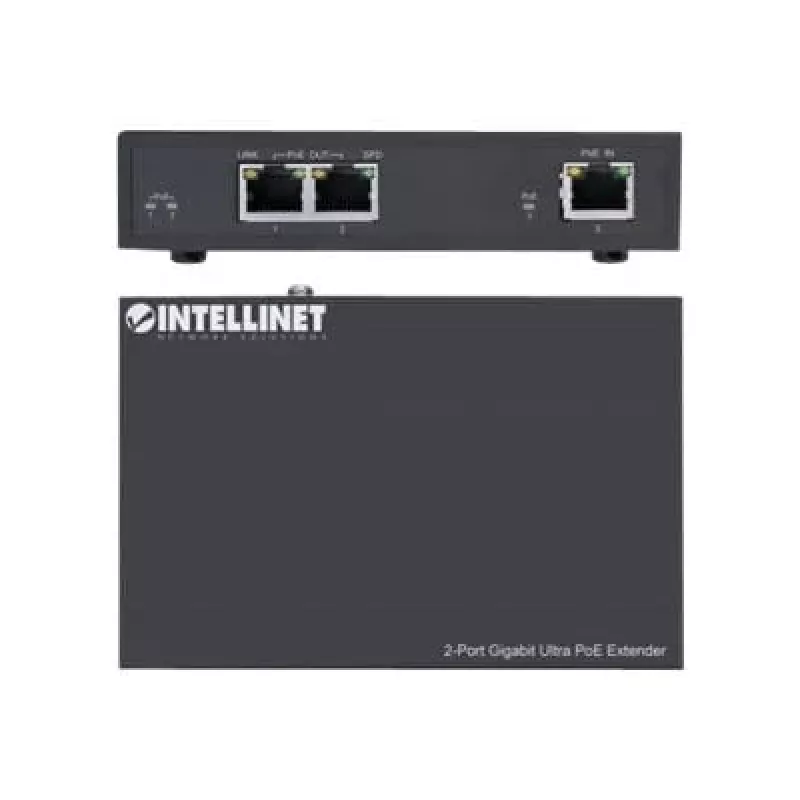 Nadajnik sieciowy Intellinet 2-portowy Gigabit Ultra PoE Extender
