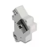 Uchwyt Keystone zatrzaskowy na szynę DIN DELOCK 67043 — tworzywo sztuczne, uziemiony, 60×88,2×21,5 mm, szary