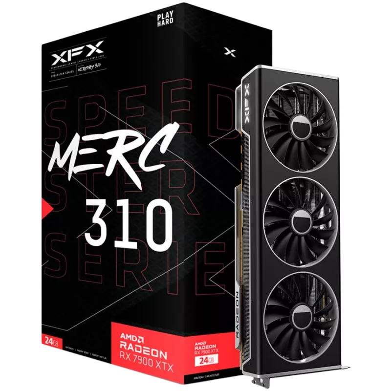 Karta graficzna XFX Radeon RX 7900 XTX 24 GB GDDR6, PCIe 4.0, 384-bitowa, 355 W, 3 wentylatory