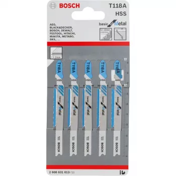 Brzytwa do wyrzynarki Bosch T 118 A ze stali szybkotnącej HSS 5 szt.