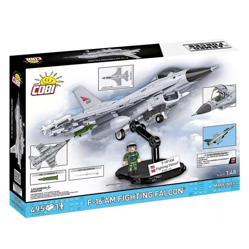 Cobi Zestaw konstrukcyjny F-16AM Fighting Falcon, 495 elementów, model w skali