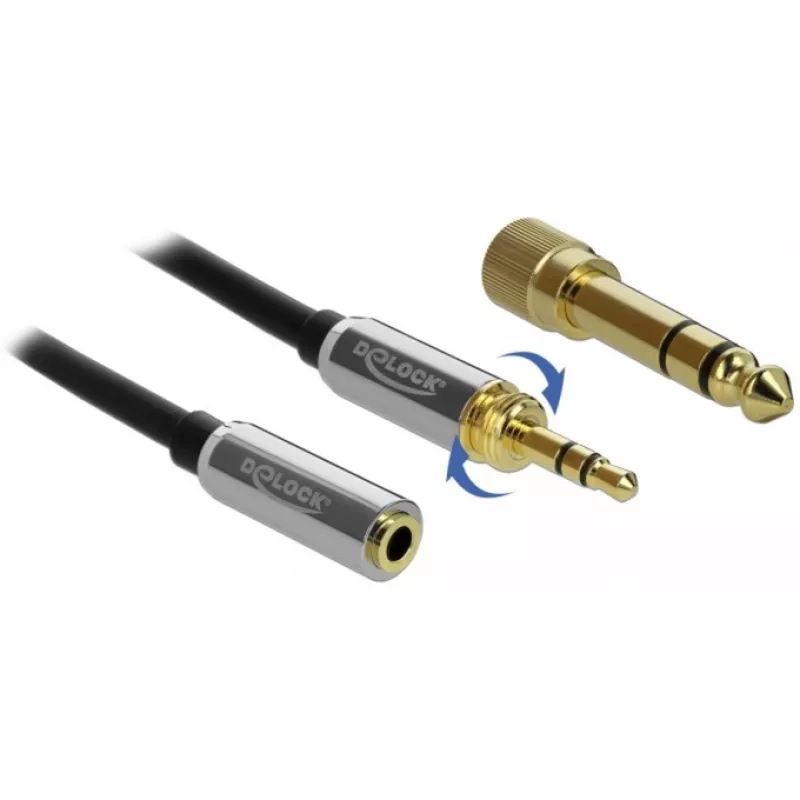 Kabel audio DeLOCK 85779 0,5 m 3,5 mm czarny szary