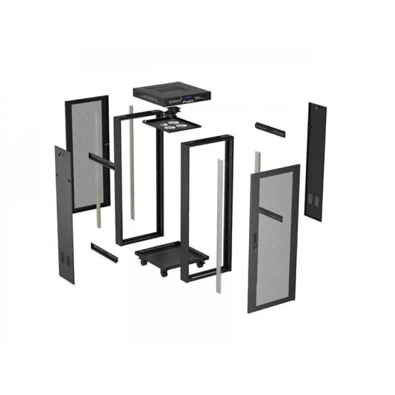 Szafa rackowa LANBERG FF01-6624-23BL 24U wolnostojąca 19 cali 600×600 mm IP20 czarna