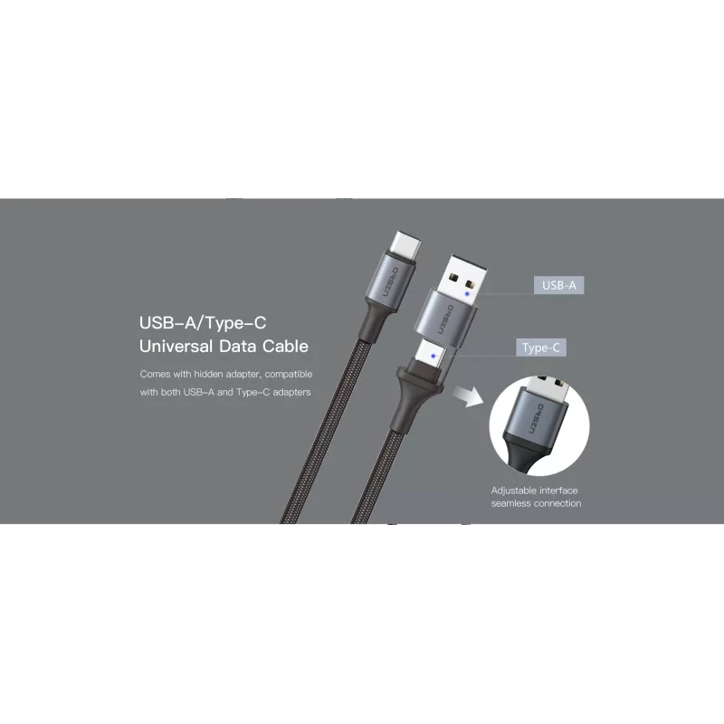 Kabel 2-w-1 USB Type-C Orsen S8, 5 A, 1,5 m (szybkie ładowanie/dane)