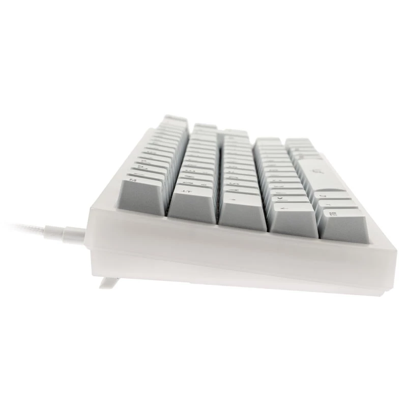 Mechaniczna klawiatura gamingowa TKL XTRFY K5 RGB — tenkeyless, przezroczysta/biała