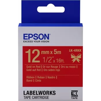 Epson Label Cartridge Satin Ribbon LK-4RKK Gold/czerwony 12mm (5m)