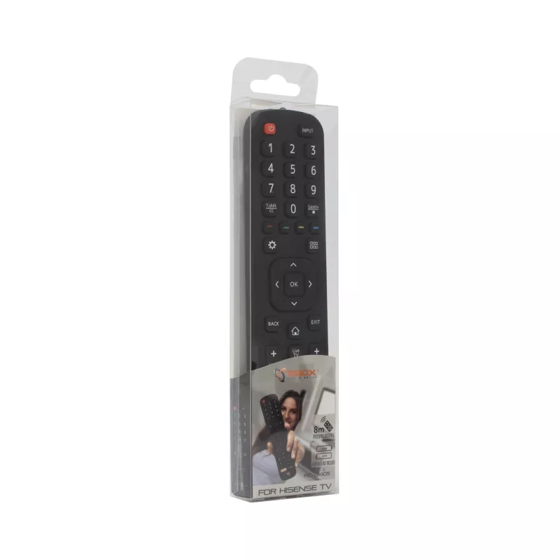 Pilot SBOX RC-01405 kompatybilny z różnymi modelami telewizorów Hisense