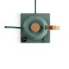 Czajnik elektryczny Fellow Stagg EKG PRO 1L, 1200W, zielony matowy, stal nierdzewna, drewniany uchwyt, regulowana temperatura 40–100°C