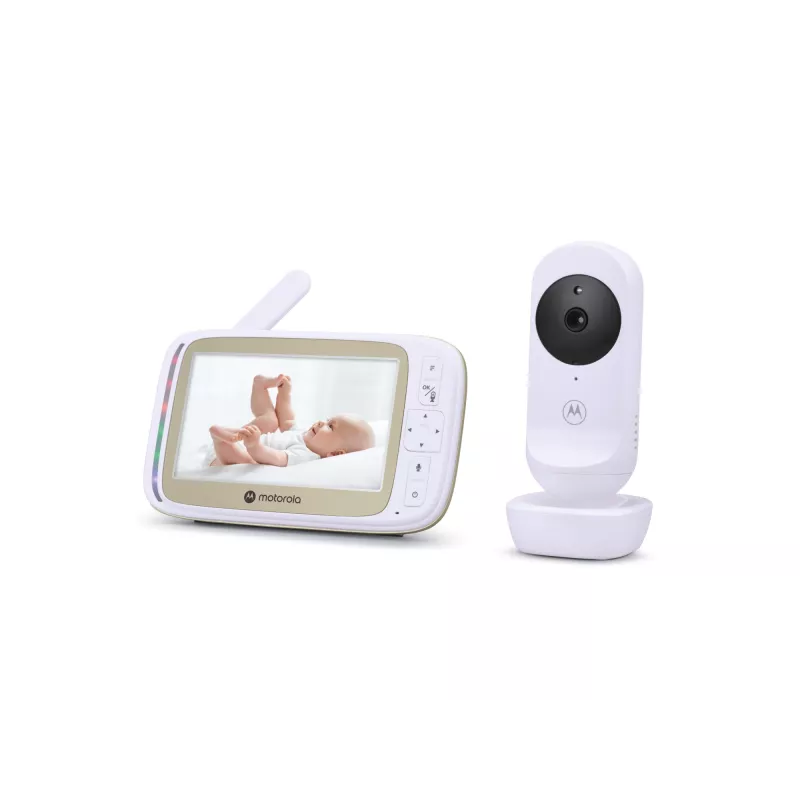 Motorola 5.0” Wi-Fi Video Baby Monitor z uchwytem Stargrip do łóżeczka | VM45 Connect | Biały