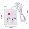 Listwa zasilająca MACLEAN MCE387 W — 2 gniazda, 3×USB A, 110–240V, 2500W, kabel 1,5 m, biała