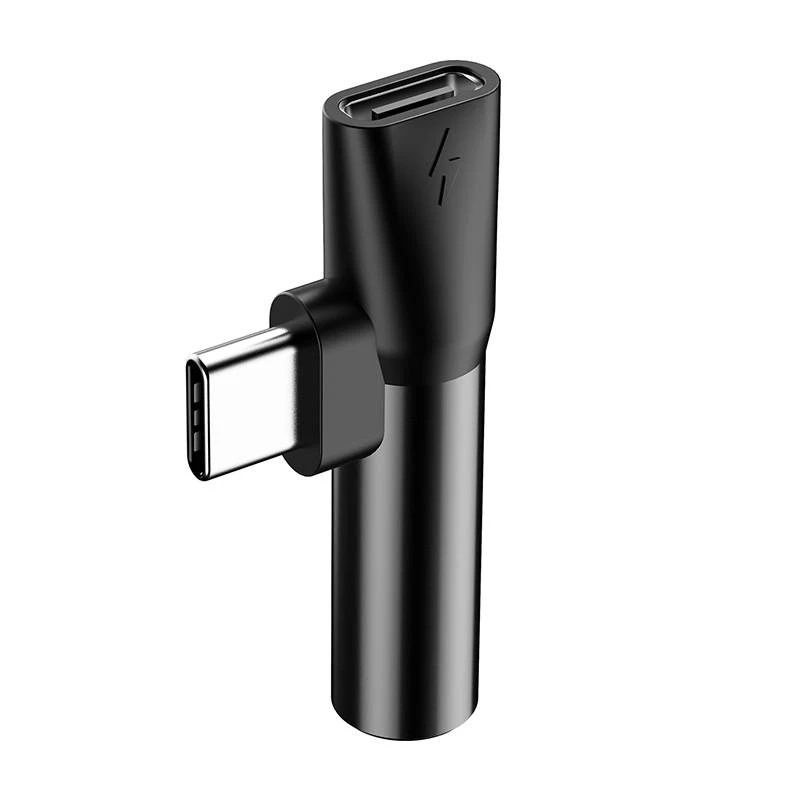 Baseus Audio Adapter USB-C na Mini Jack 3.5mm + USB-C (czarny)