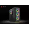 Obudowa PC Cube SAVIO Noctis Glass RGB — Czarny, ATX/Micro-ATX, 210×410×450 mm, 3×120 mm wentylatory z przodu