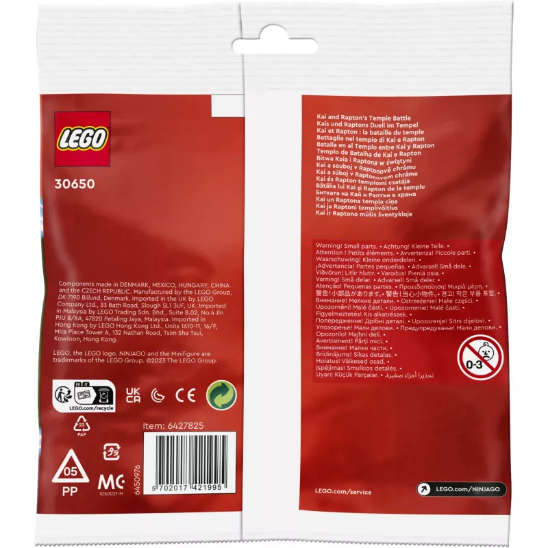 30650 Ninjago Kais and Raptons Duell im Tempel, zabawka konstrukcyjna Polybag