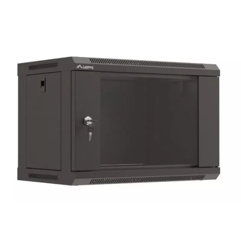 Szafa wisząca LANBERG WF03-5306-10B 6U, 60 kg, zamek na klucz, czarna