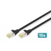 Kabel sieciowy Digitus CAT 6A S/FTP RJ-45 1 m czarny