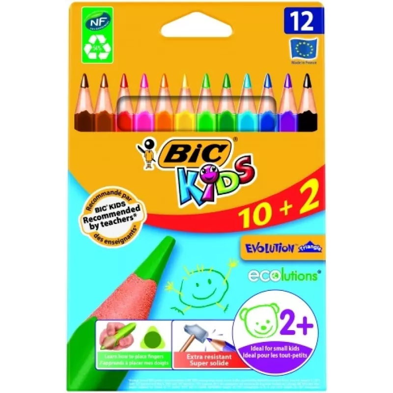 BIC Kczerwonyki ołówkowe CEV.TRIANG.CBW 10+2 EU 12 kczerwonyek, 214842