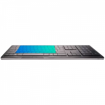 Bezprzewodowa klawiatura CLEVETURA CLVX 1 Touch-On-Keys AI, układ ANSI US Windows, przełączniki nożycowe, aluminiowa obudowa, interaktywne RGB