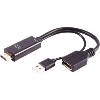 Adapter HDMI A żeński na DisplayPort męski ShiverPeaks BS10-01012 4K 60Hz 20cm