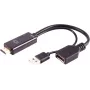 Adapter HDMI A żeński na DisplayPort męski ShiverPeaks BS10-01012 4K 60Hz 20cm
