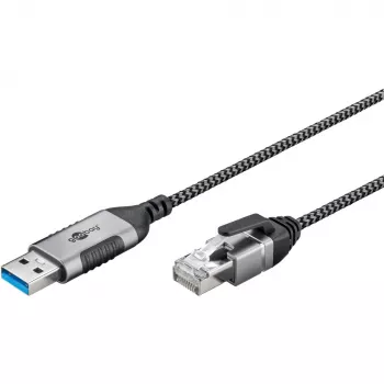 Goobay Kabel Ethernet USB-A 3.0 na RJ45 cienki 1 m – łączy router, modem lub (74393)