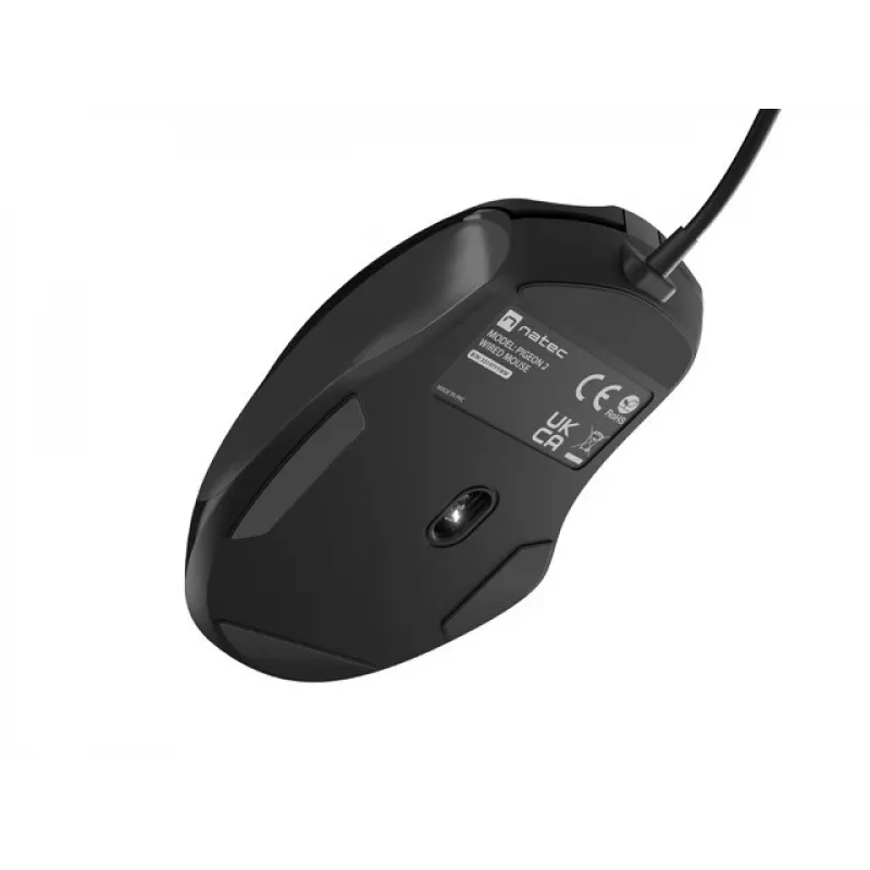 Przewodowa mysz optyczna NATEC NMY-2047 USB Type-A, 4000 DPI, 6 przycisków, praworęczna, podświetlenie