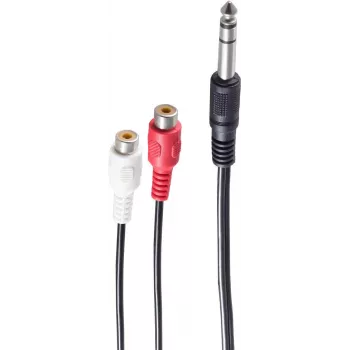 Kabel audio ShiverPeaks BS30461 0,2 m 6,35 mm 2xRCA czarny czerwony biały