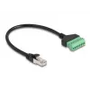 Kabel DeLOCK RJ45 Cat.6 z wtyczką do adaptera z blokiem zacisków 30 cm Czarny Zielony